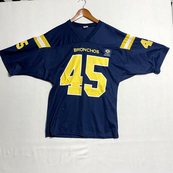 Central Oklahoma Bronchos Alumni Football Jersey Navy Blue Yellow Adult - Size M - Picture 1 of 6